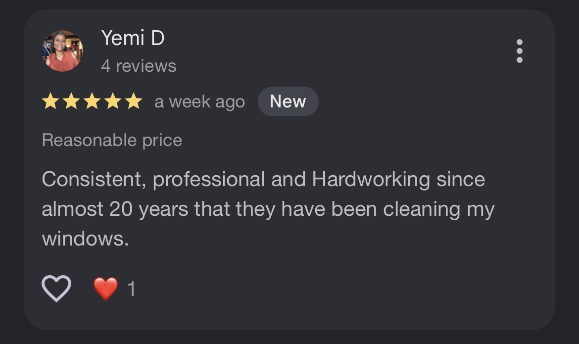 5 star Google review