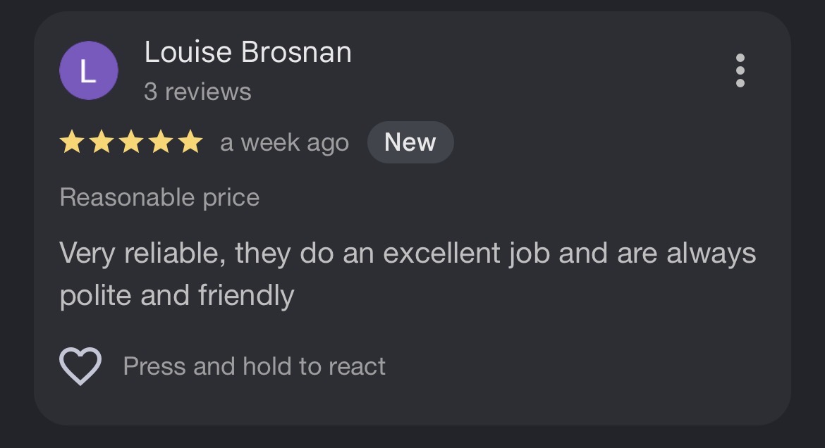 5 star Google review