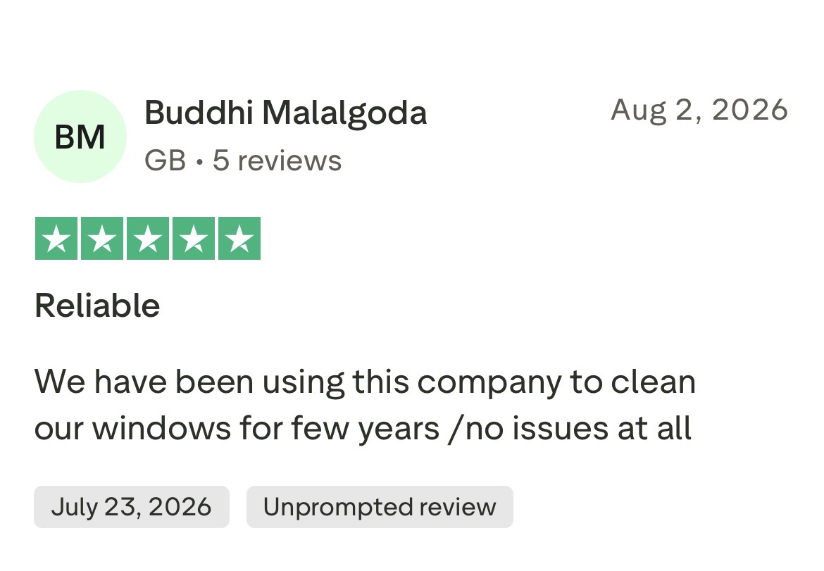 5 star Trustpilot review