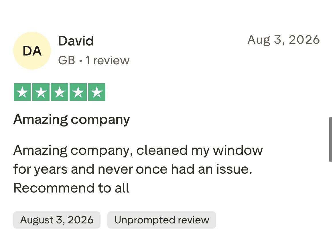 5 star Trustpilot review
